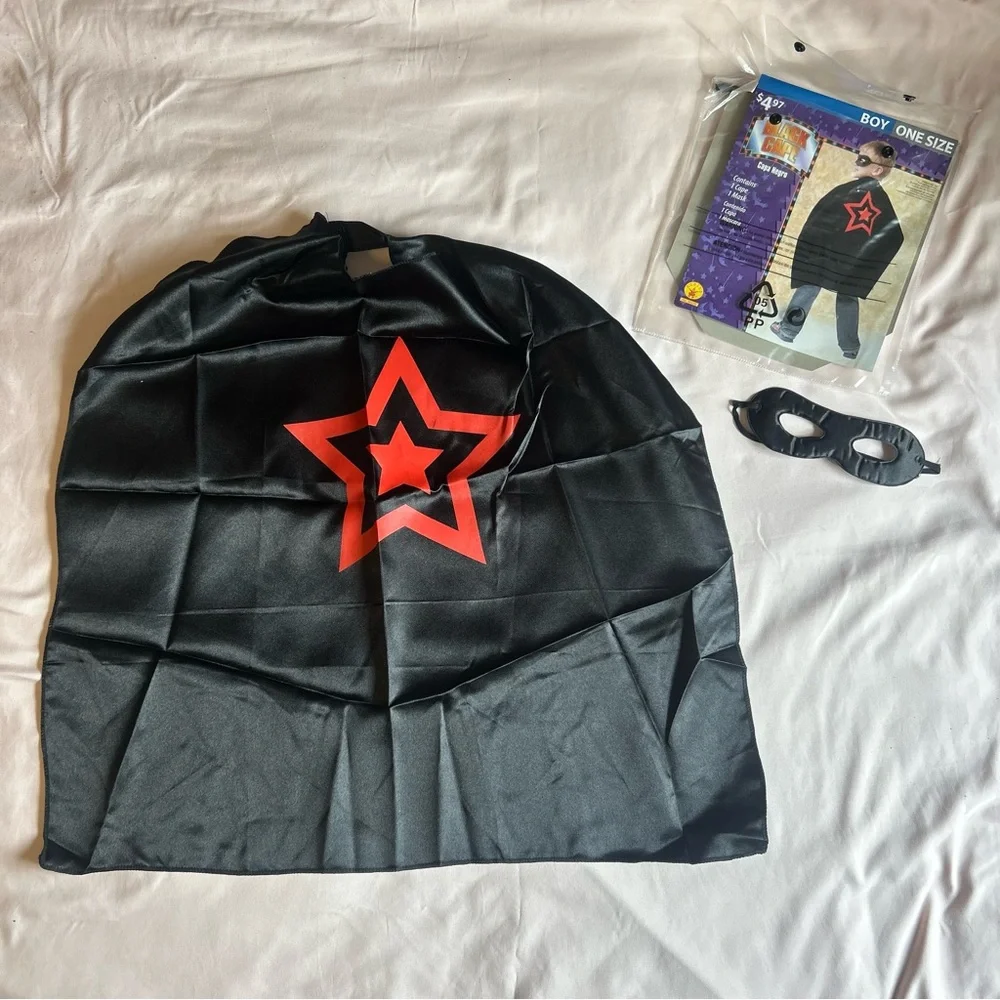 Boys Superhero Cape & Mask Set - One Size